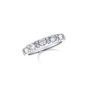 0.60 CT Round Diamond Pave 14K White Gold Band