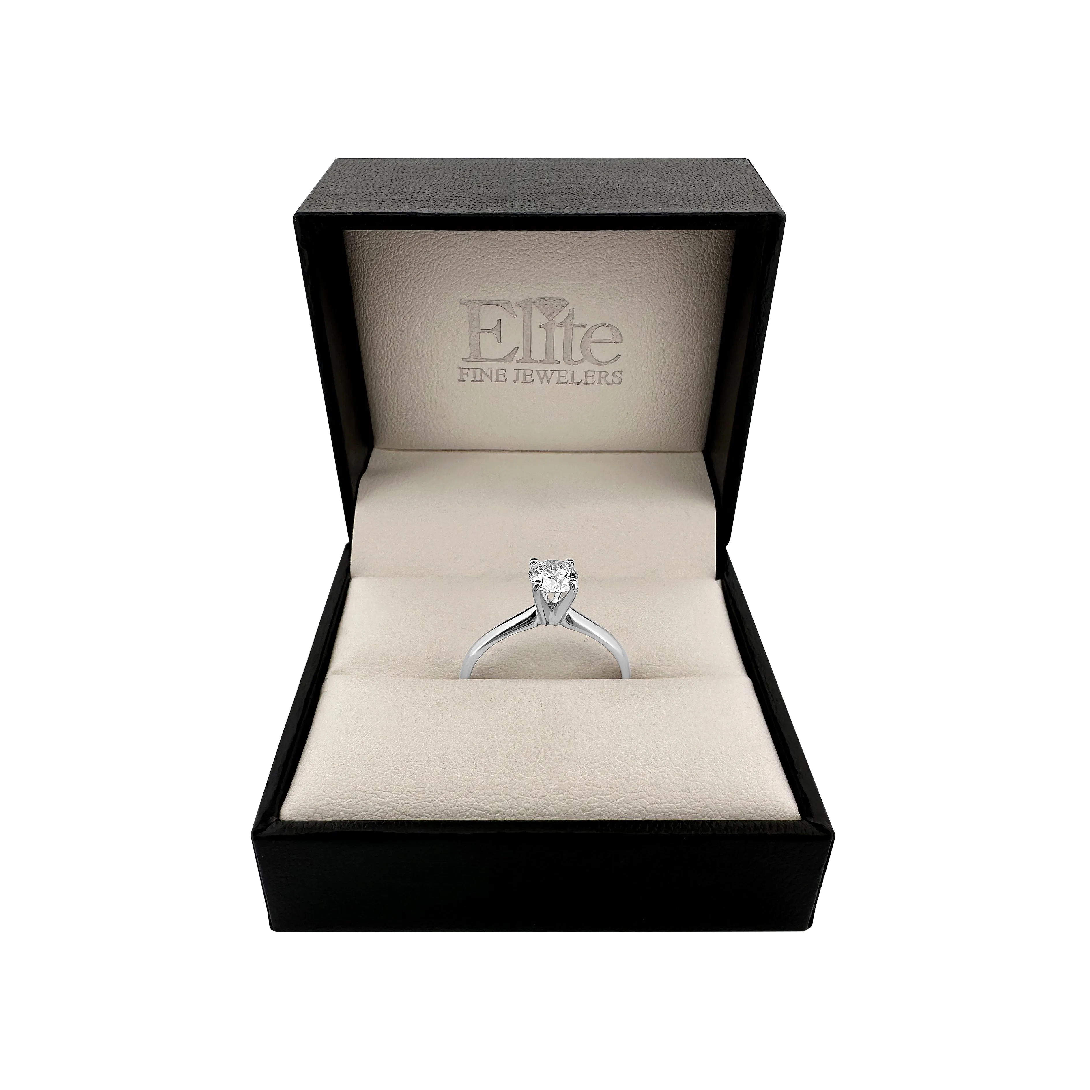 0.84ct Round Brilliant Diamond Solitaire Engagement Ring in 14k White Gold