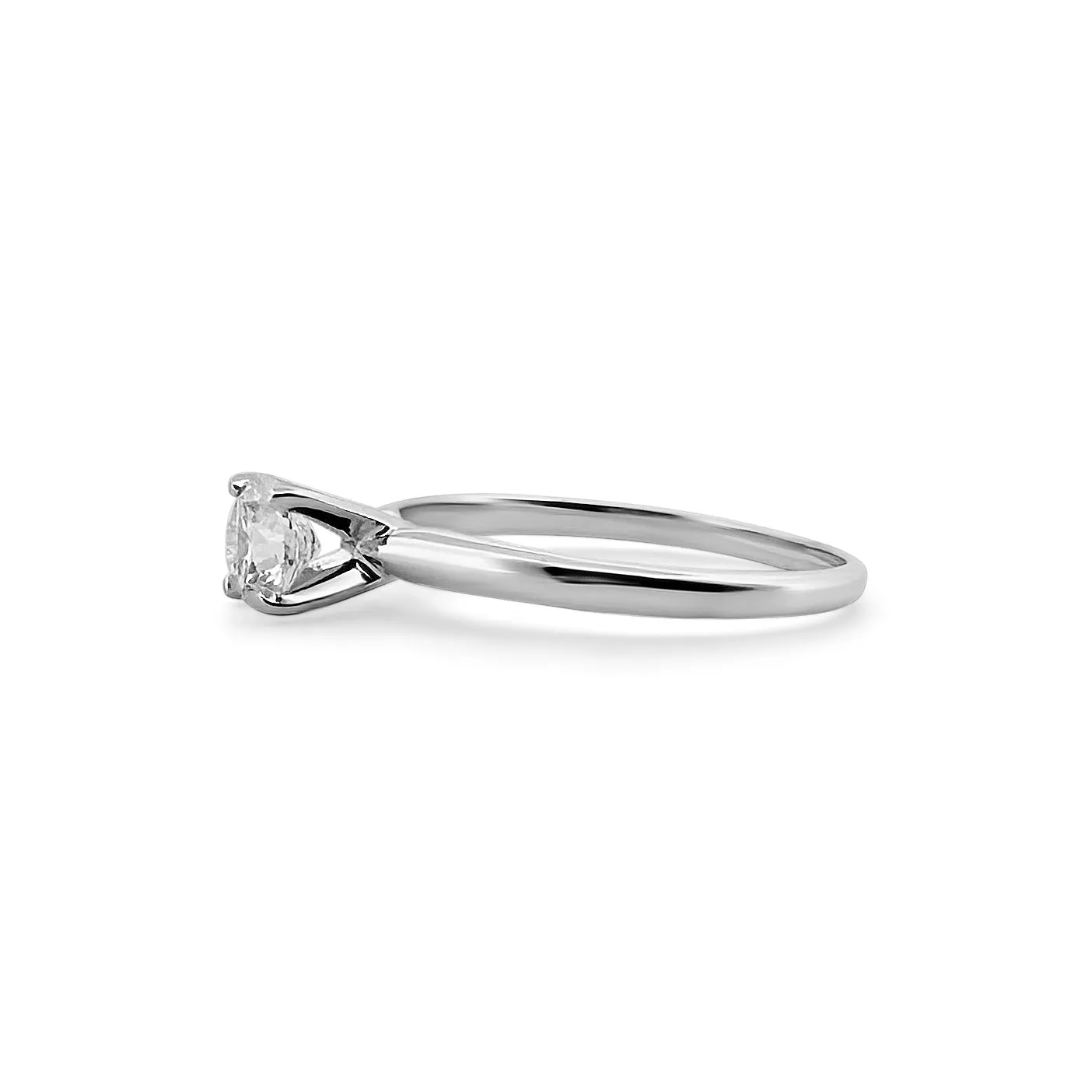 0.84ct Round Brilliant Diamond Solitaire Engagement Ring in 14k White Gold