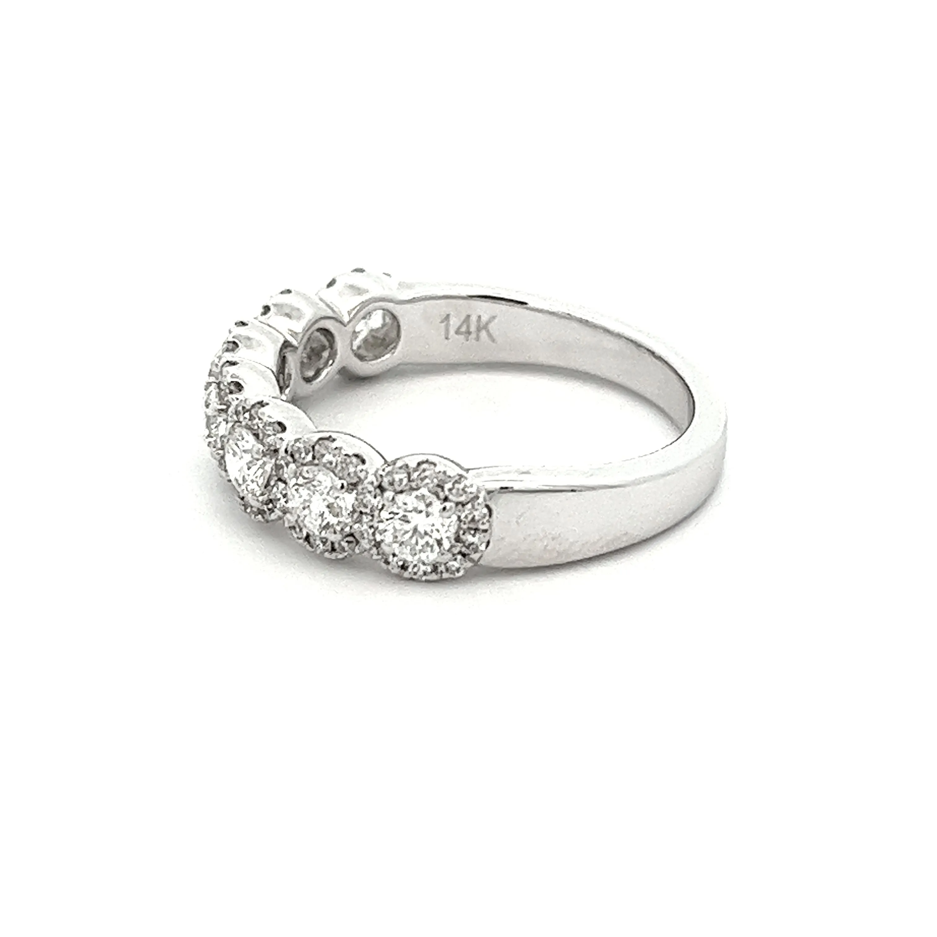 1.00ct 7 Stone 14k White Gold Diamond Band