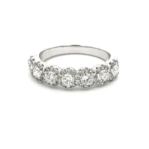 1.00ct 7 Stone 14k White Gold Diamond Band