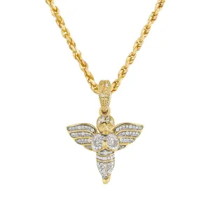 10k Yellow Gold Diamond Angel Pendant 0.15 Ctw