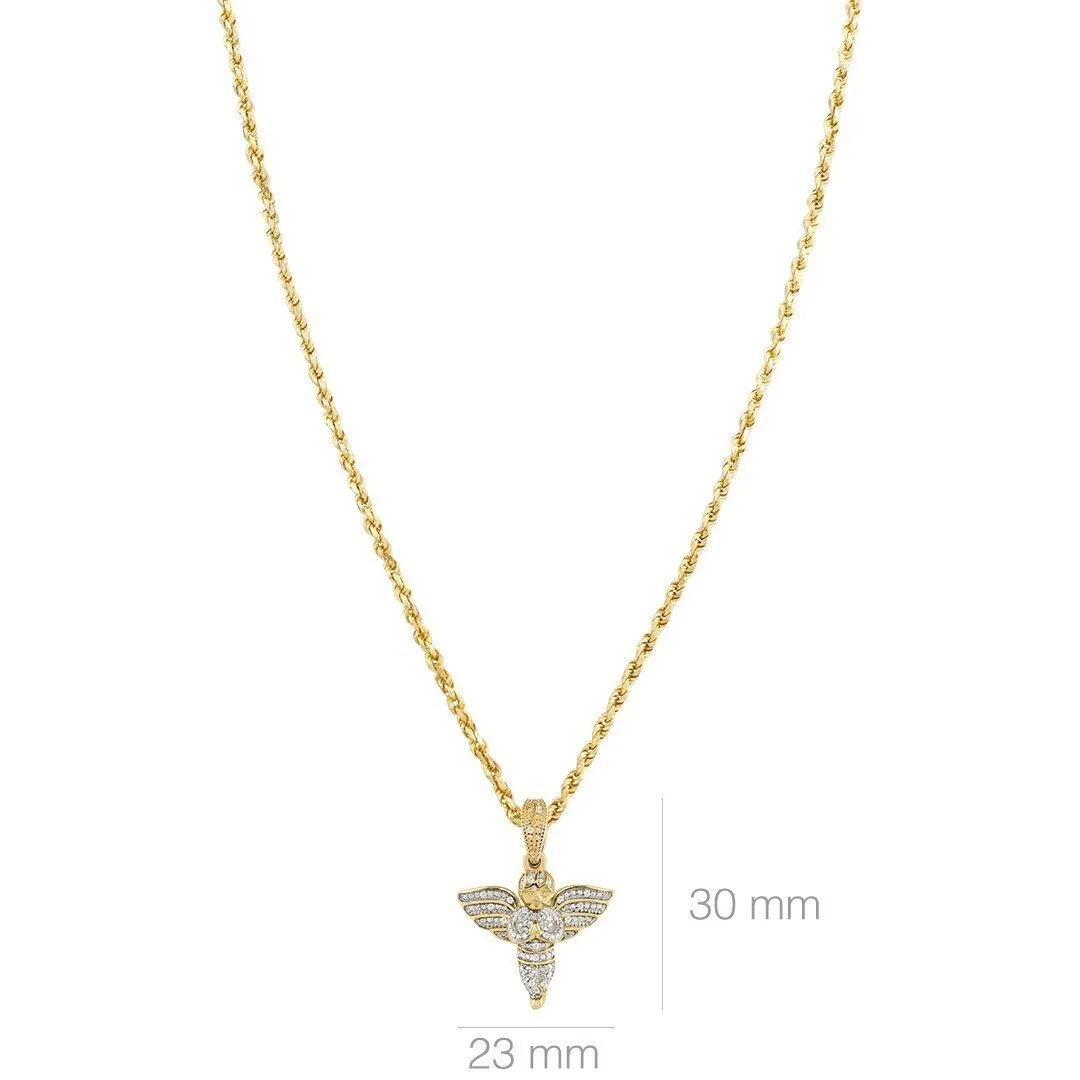 10k Yellow Gold Diamond Angel Pendant 0.15 Ctw