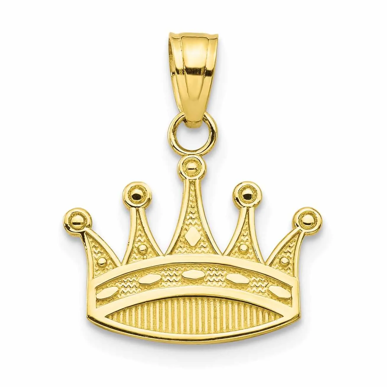 10k Yellow Gold Polished Finish Crown Pendant