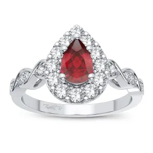 14K 0.28CT Diamond Ruby Ring