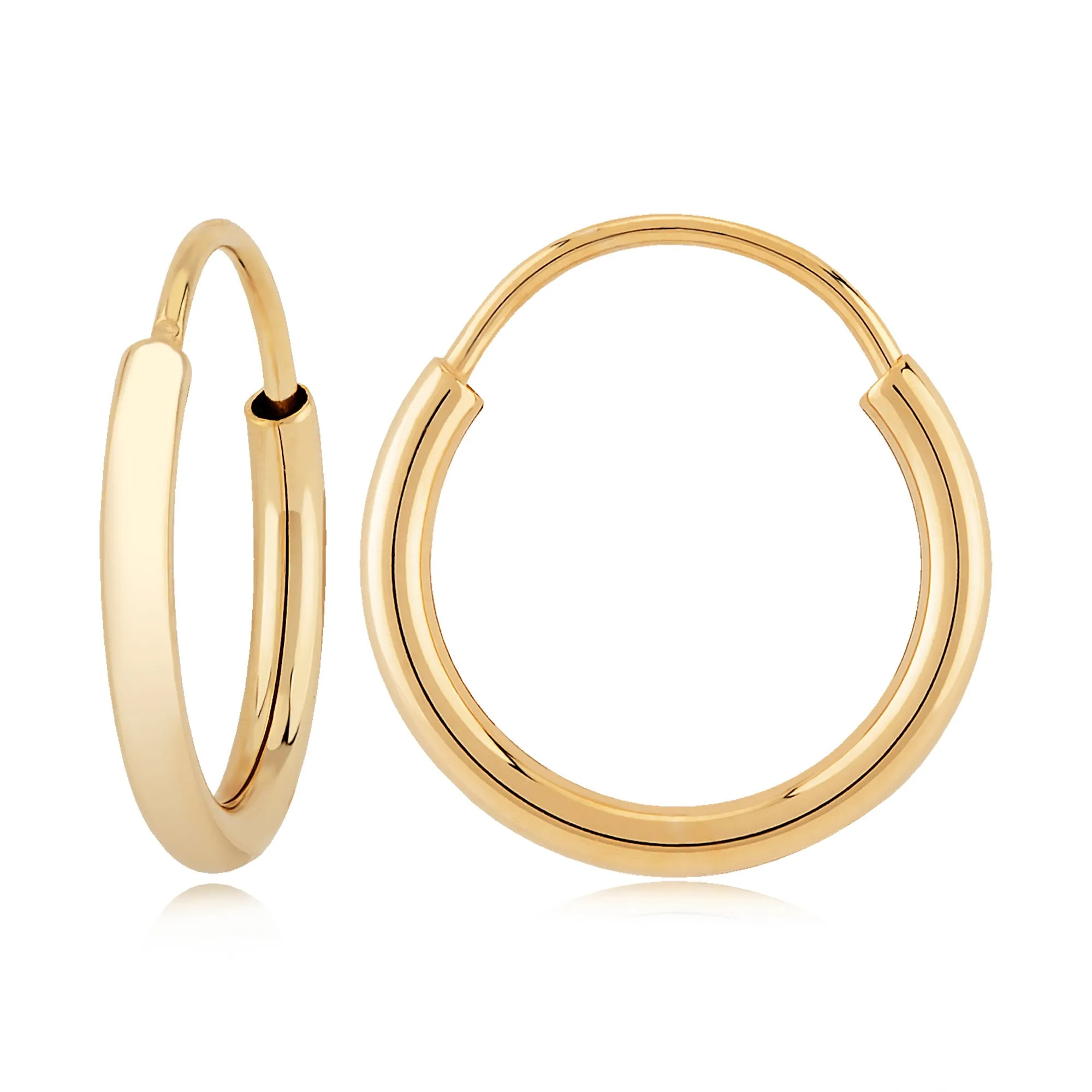 14k Gold Endless Hoop Earrings