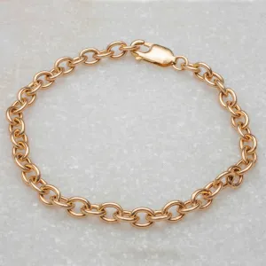 14K Gold Round Link Bracelet 5.2mm