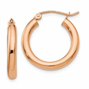 14k Rose Gold 3MM thickness Hoop Earrings