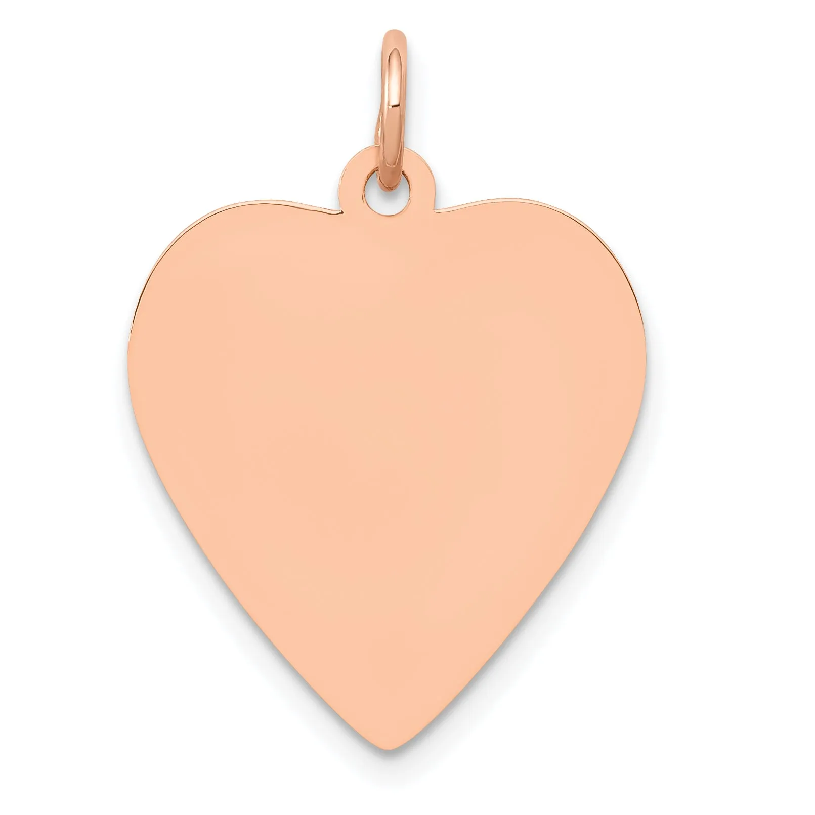 14K Rose Gold Polished Heart Shaped Disc Pendant