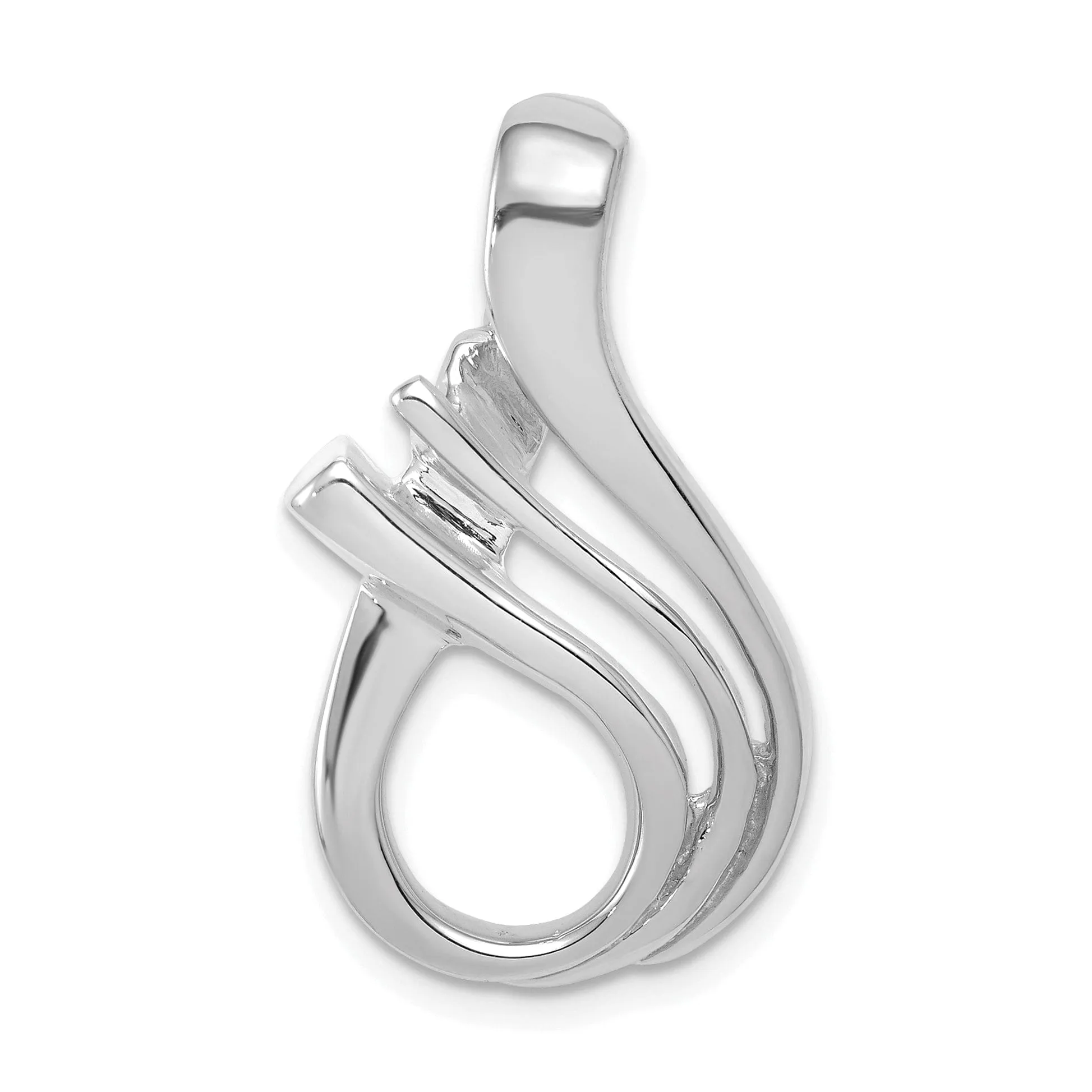 14k White Gold Reversible Omega Slide Pendant