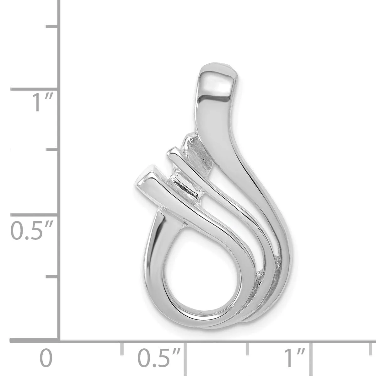 14k White Gold Reversible Omega Slide Pendant