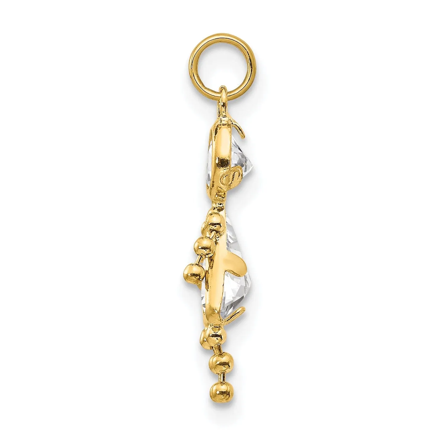 14k Yellow Gold April Girl Gemstone Charm