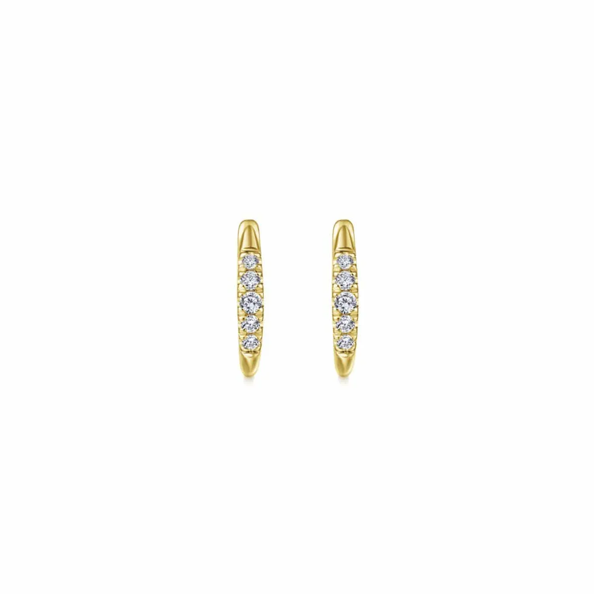 14K Yellow Gold Classic Round 15mm Diamond Huggies - EG13327Y45JJ