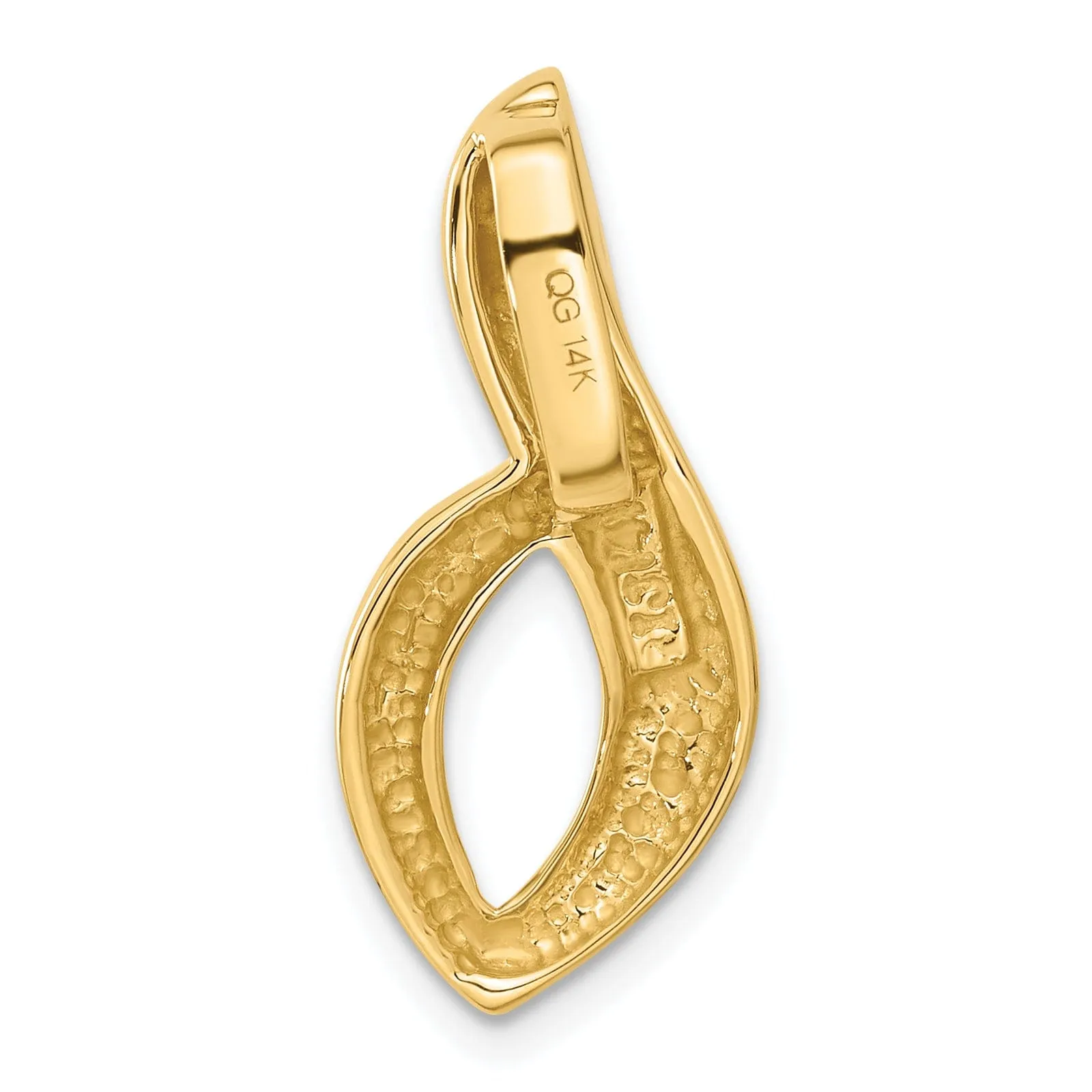 14k Yellow Gold Fancy Omega Design Slide Pendant