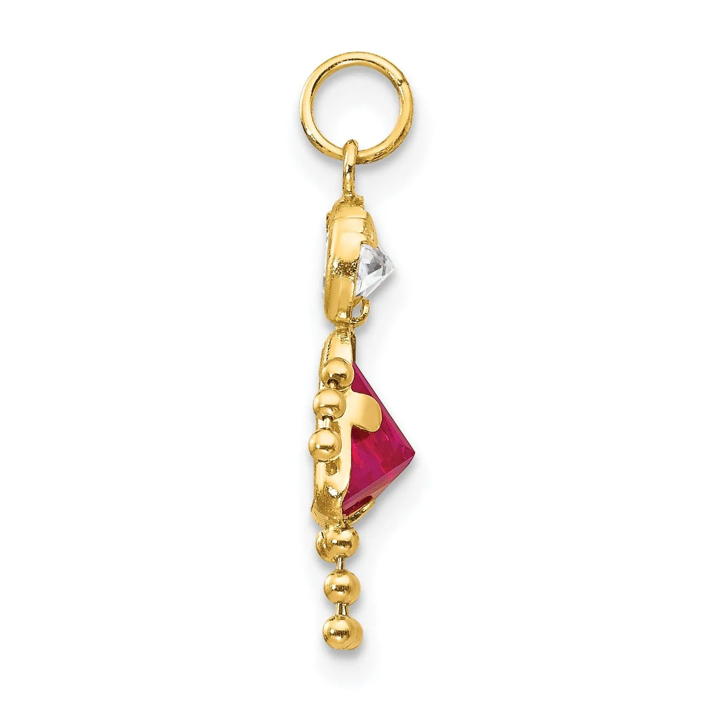 14k Yellow Gold July Girl Gemstone Charm