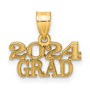 14K Yellow Gold Polished 2024 GRAD Charm - Unisex