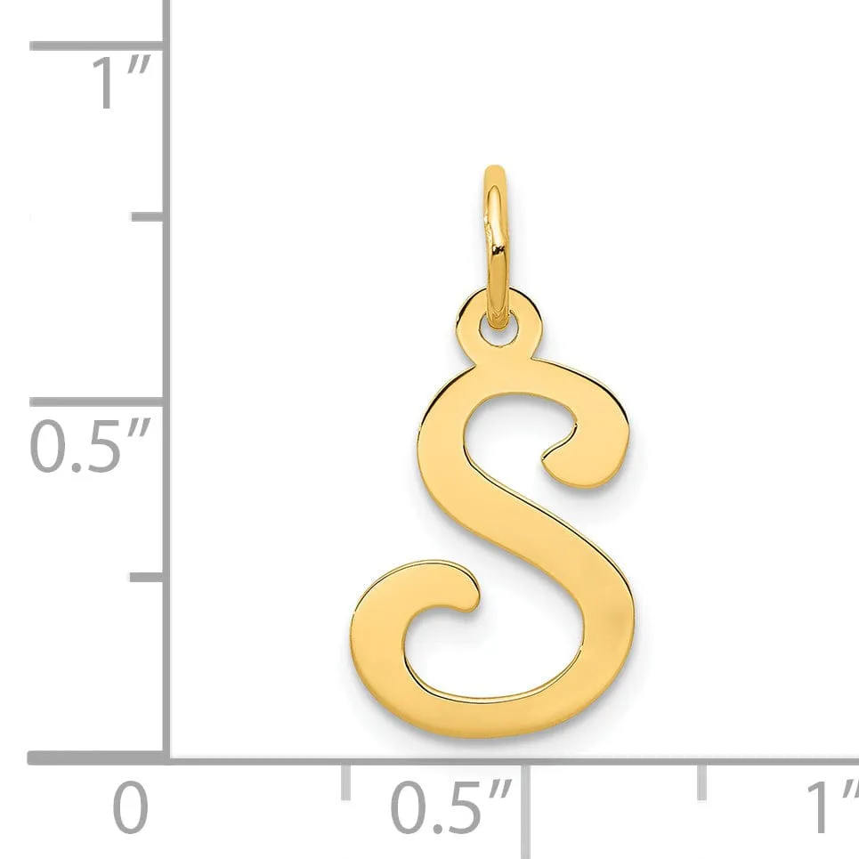 14k Yellow Gold Polished Fancy Initial S Charm