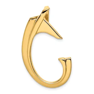 14k Yellow Gold Solid Polished Finish Fancy Omega Design Slide Pendant fits upto 8 mm Omega