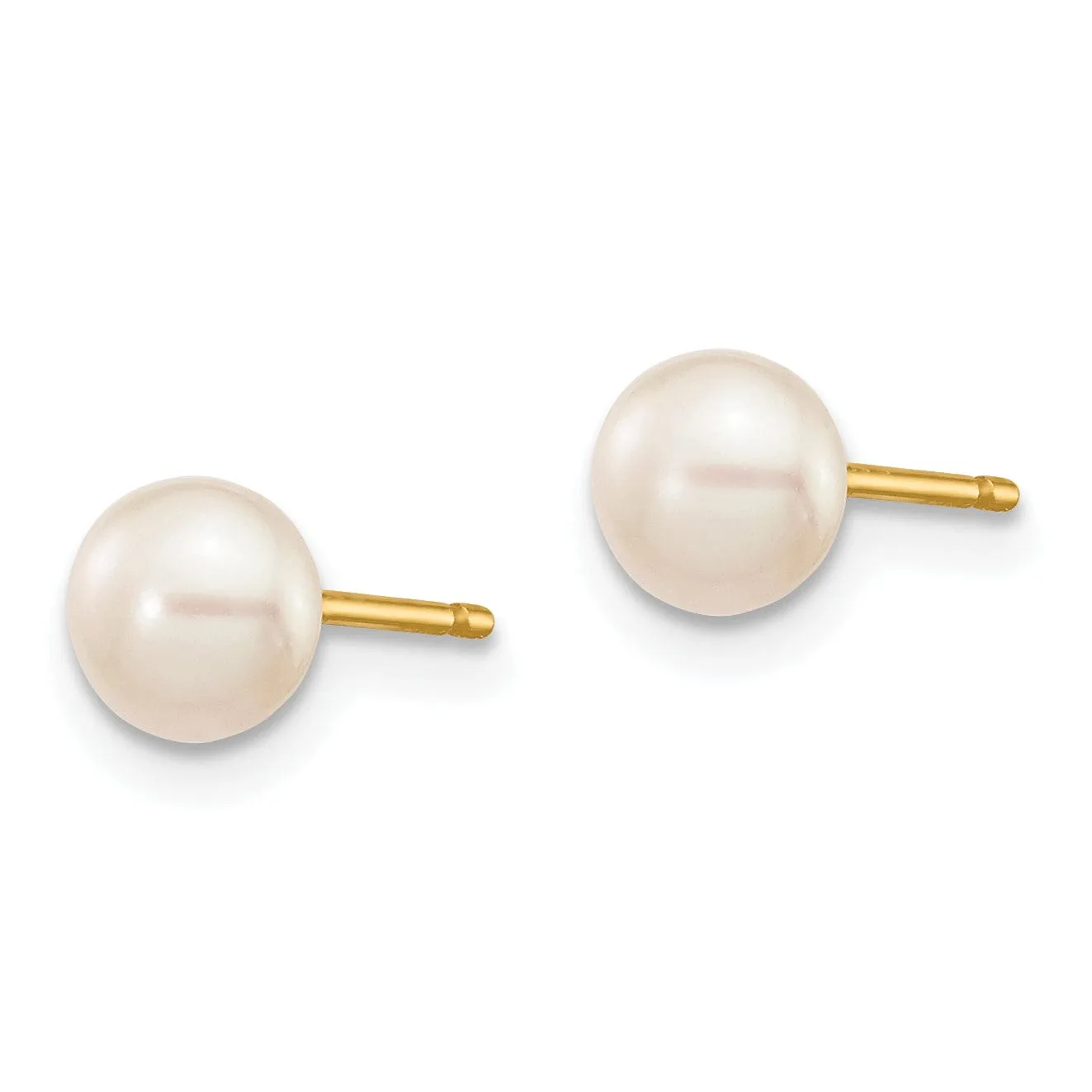 14k Yellow Gold Three Pair Cultured Pearl Earrings