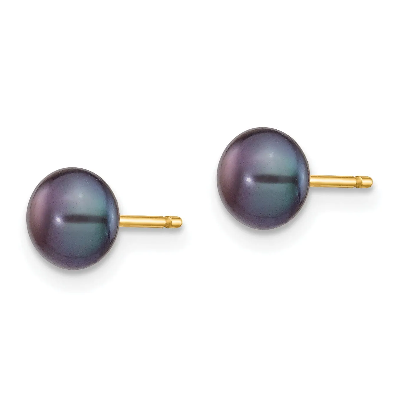 14k Yellow Gold Three Pair Cultured Pearl Earrings