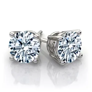 1.61 Carat T.W. Round Brilliant Cut White Gold Diamond Studs