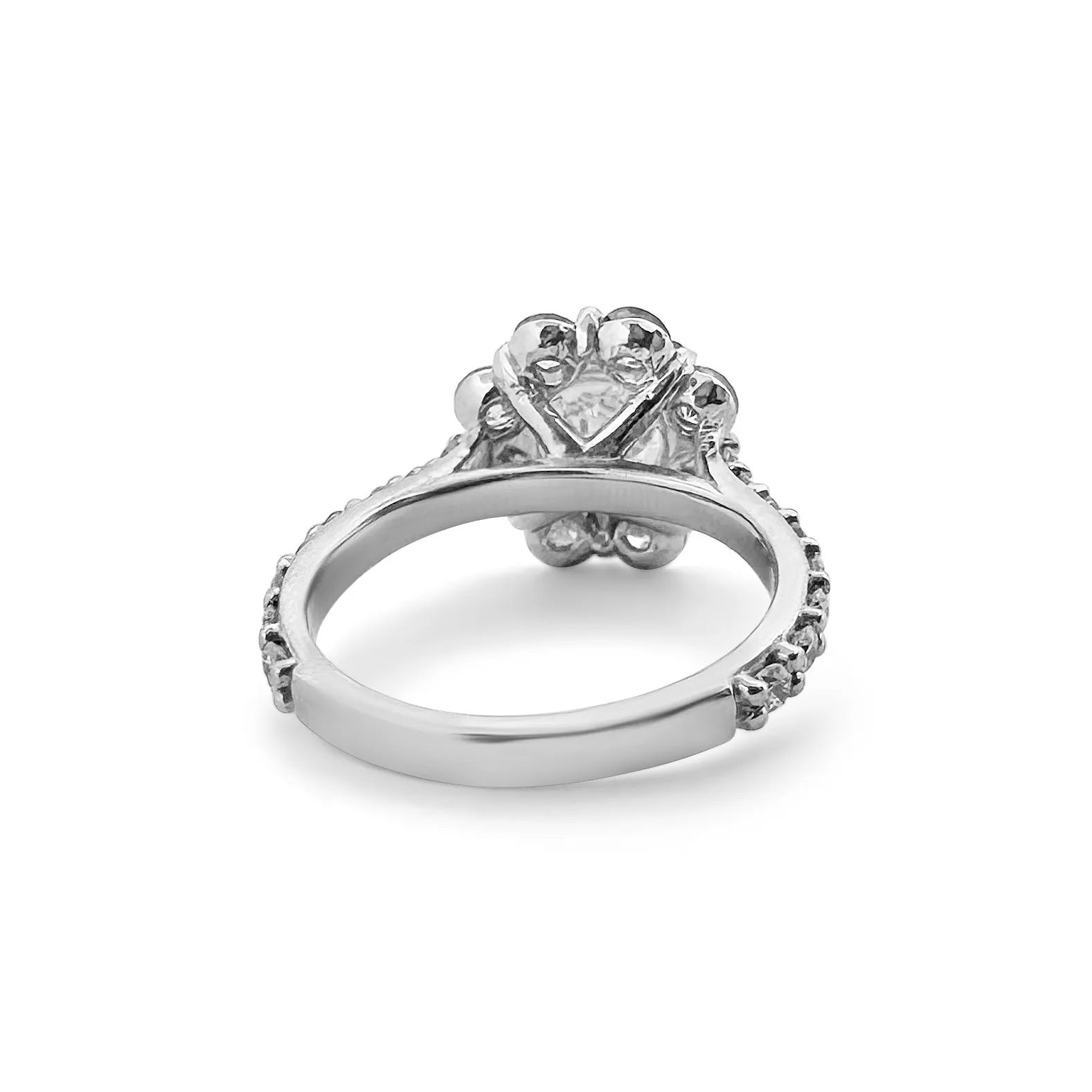 1.75ctw Round Brilliant Cut Natural Diamond Cluster Engagement Ring in Platinum