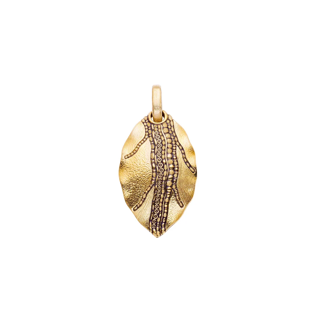 18k Gold "Leaf" Pendant