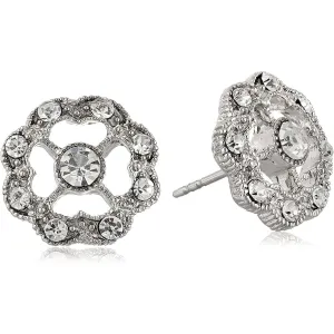 1928 Jewelry Crystal Open Faced Stud Earrings