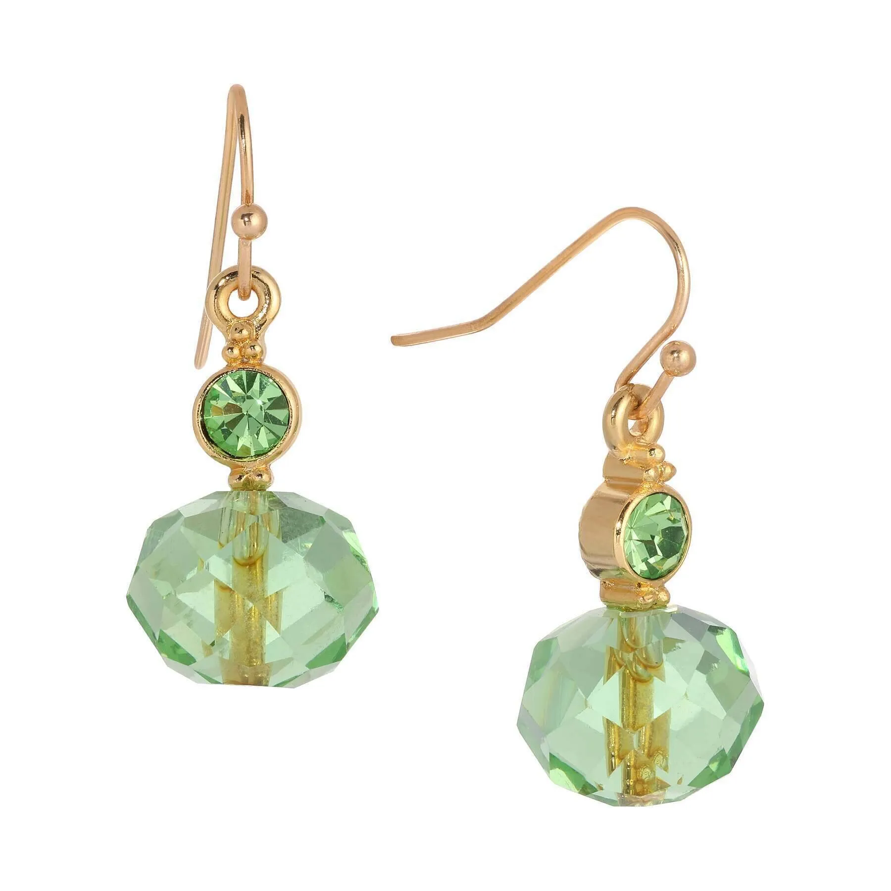 1928 Jewelry Peridot Green Crystal Drop Earrings