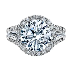 2.00 Carat Round Brilliant Cut Diamond Halo Engagement Ring - style 4