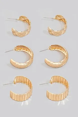 3 SET WIDE METALLIC HOOPS