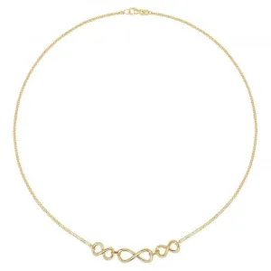 9ct Yellow Gold Ladies Triple Infinity Necklet NK092