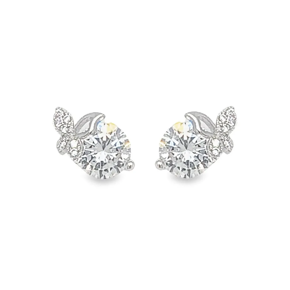 A600 Round Crystal Post Earrings