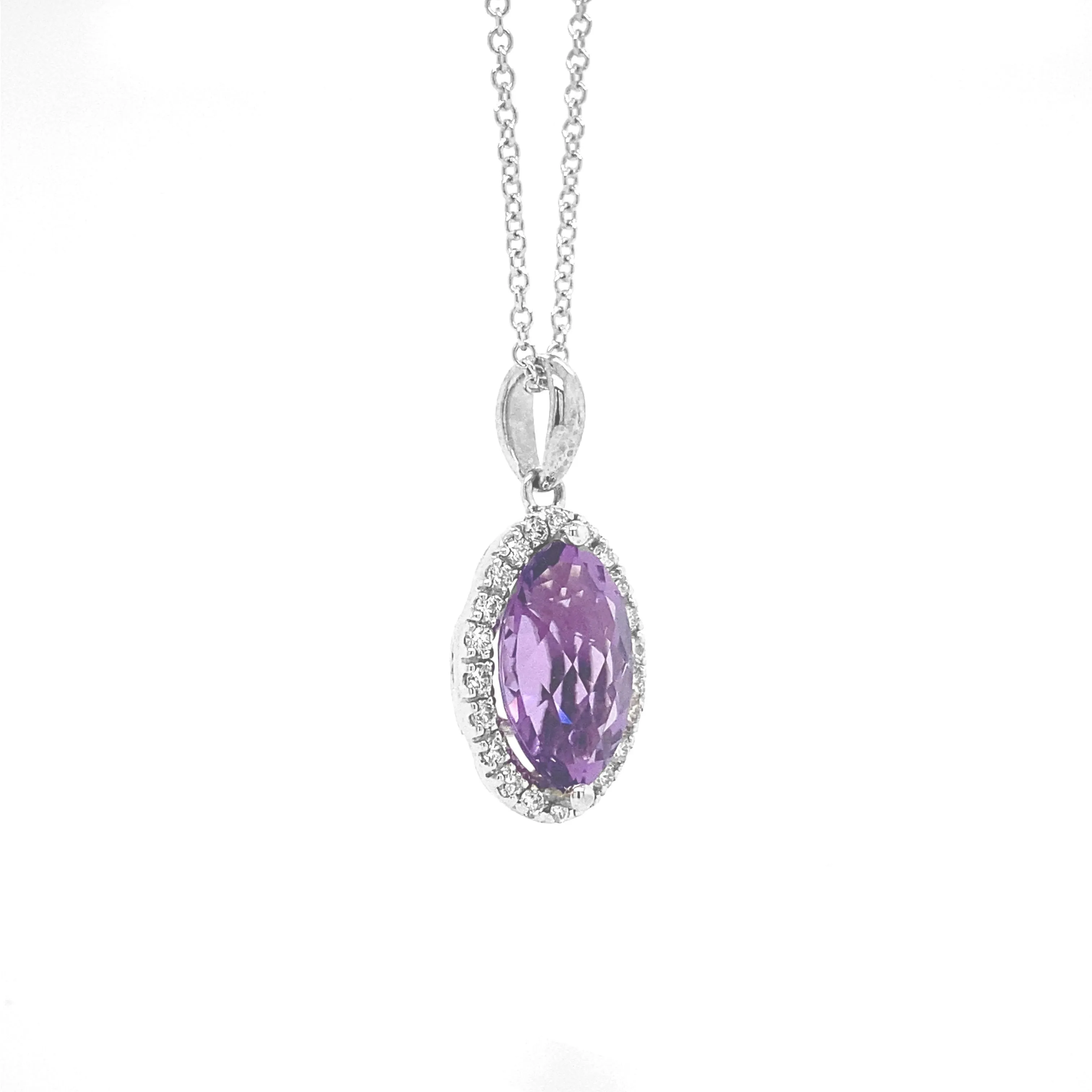 Amethyst Pendant White Gold P018N