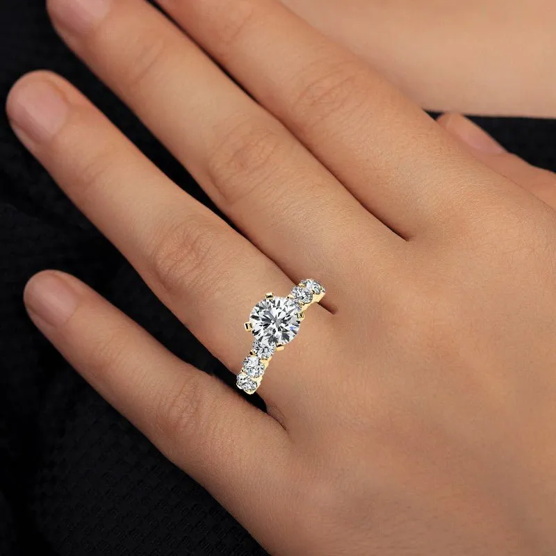 Angela - Round Moissanite Engagement Ring