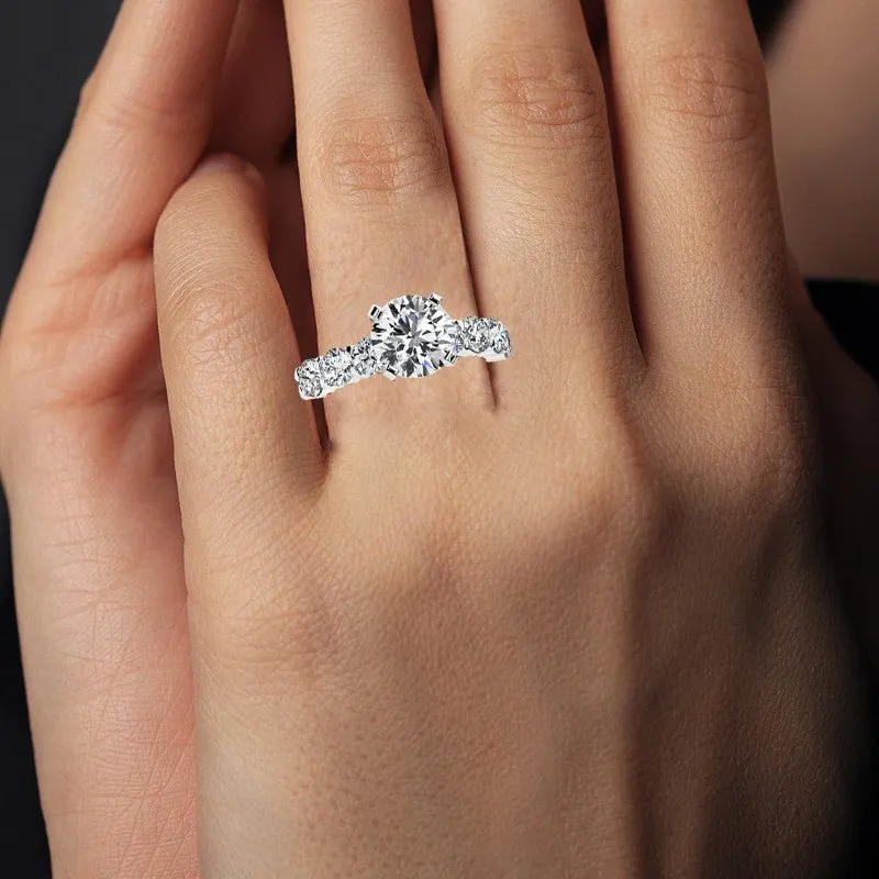 Angela - Round Moissanite Engagement Ring