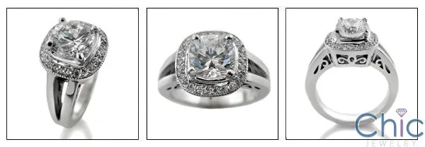 Anniversary 1.25 Round Center Open Cubic Zirconia Cz Ring