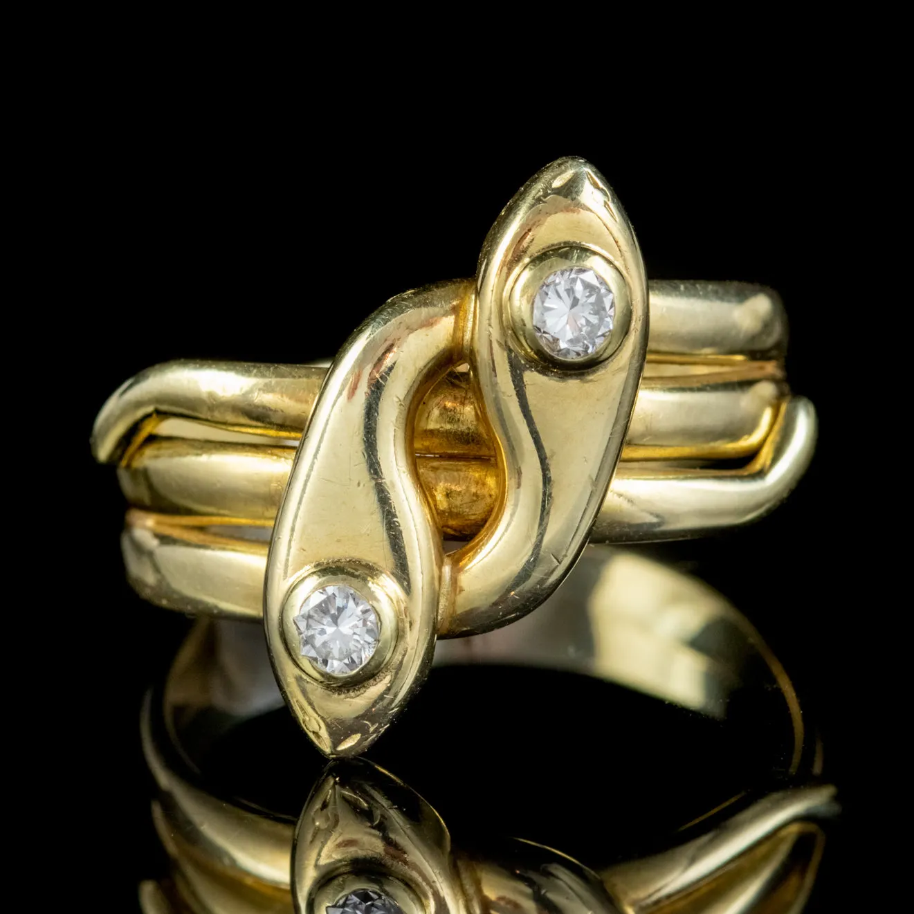 Antique Edwardian Diamond Snake Ring 18Ct Gold Circa 1905