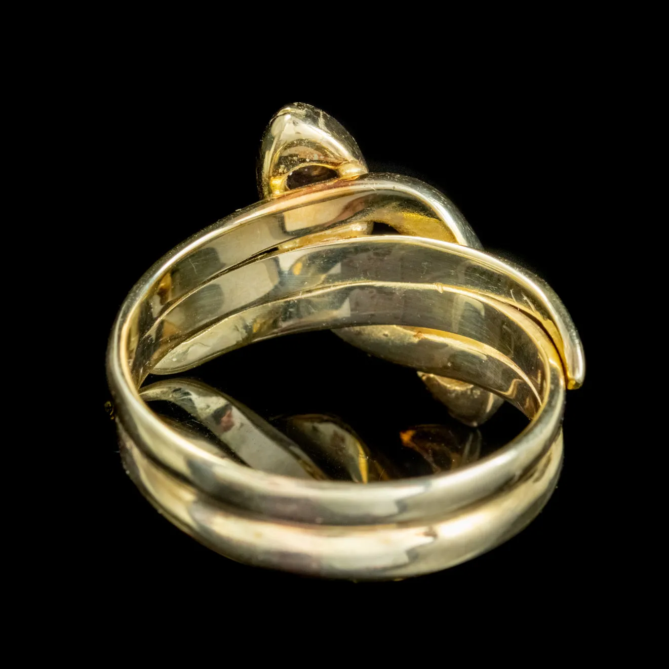 Antique Edwardian Diamond Snake Ring 18Ct Gold Circa 1905