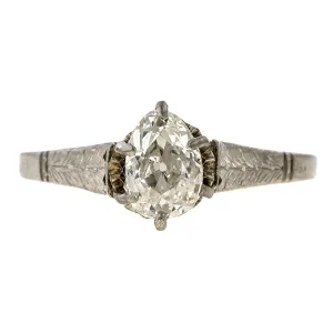 Antique Pear Shaped Diamond Solitaire Ring, 0.65ctw.