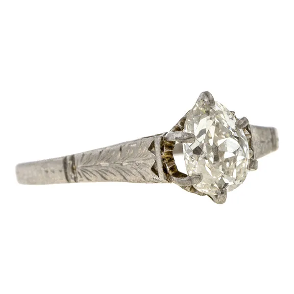 Antique Pear Shaped Diamond Solitaire Ring, 0.65ctw.