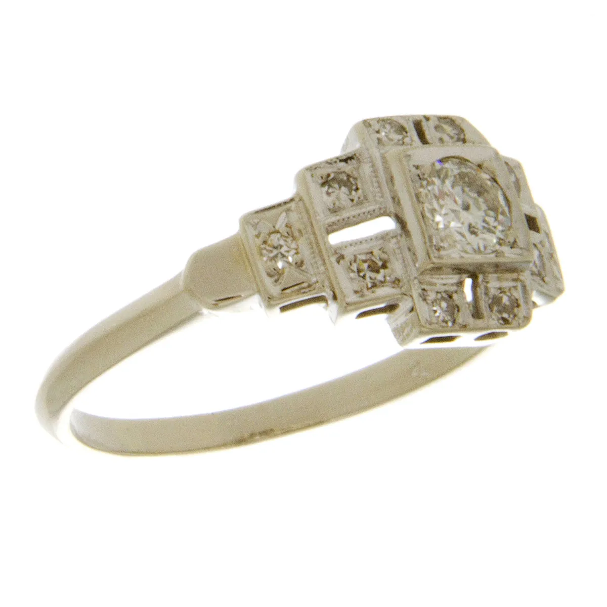 Art Deco 14K Diamond Engagement Ring