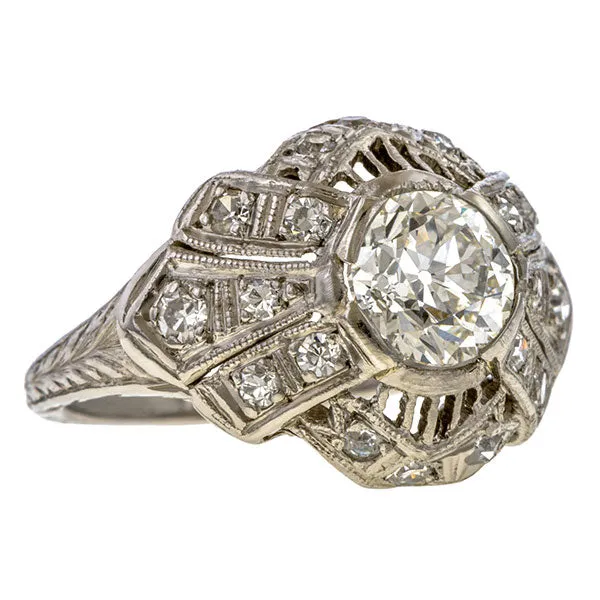 Art Deco Engagement Ring, Circular Brilliant 1.03ct.