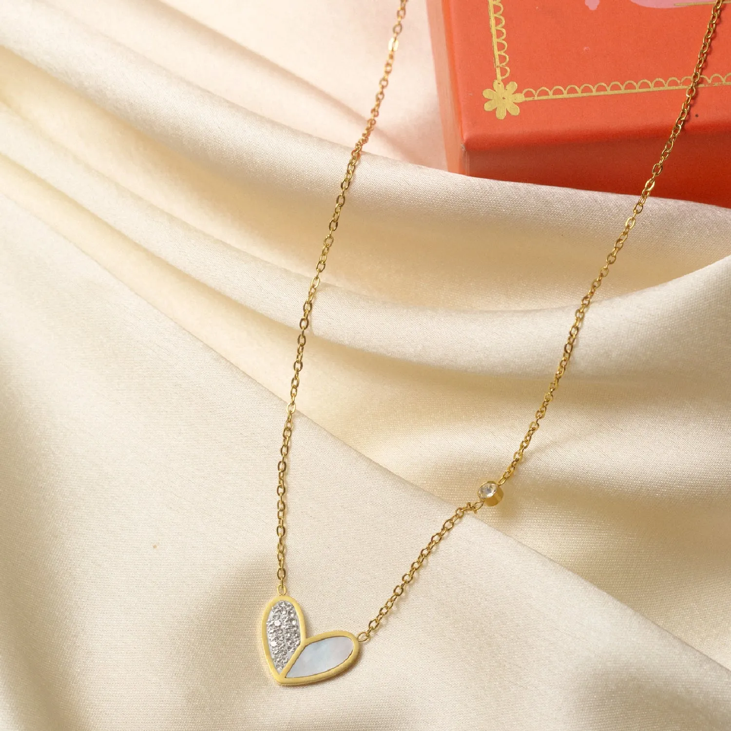 Artklim Gold Plated Heart Pendant Necklace