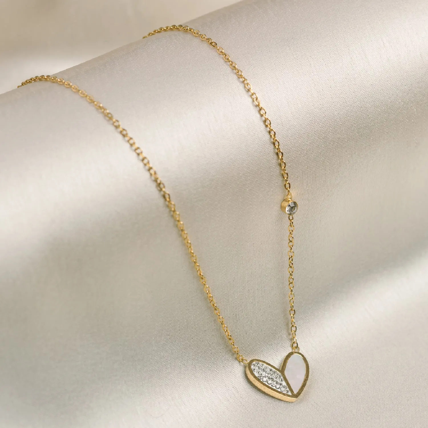 Artklim Gold Plated Heart Pendant Necklace