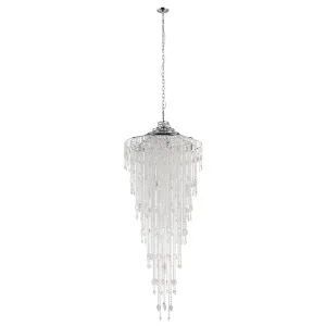 Beires 12 Light 240cm Chrome and Crystal Classic Feature Pendant