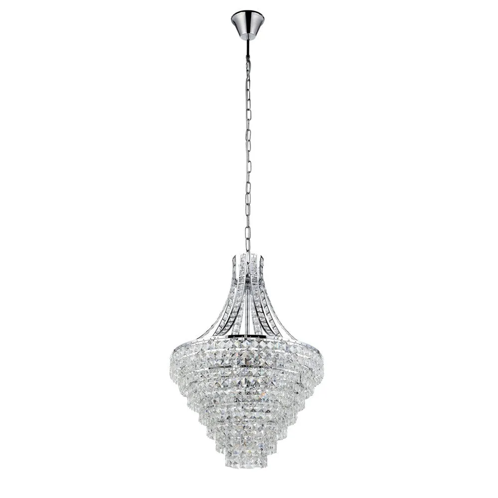 Beires Crystal Pendant Light 8Lt in Chrome