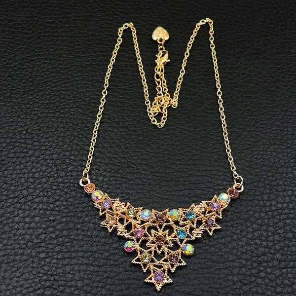 Betsey Johnson Star Multi-Color Rhinestone Necklace