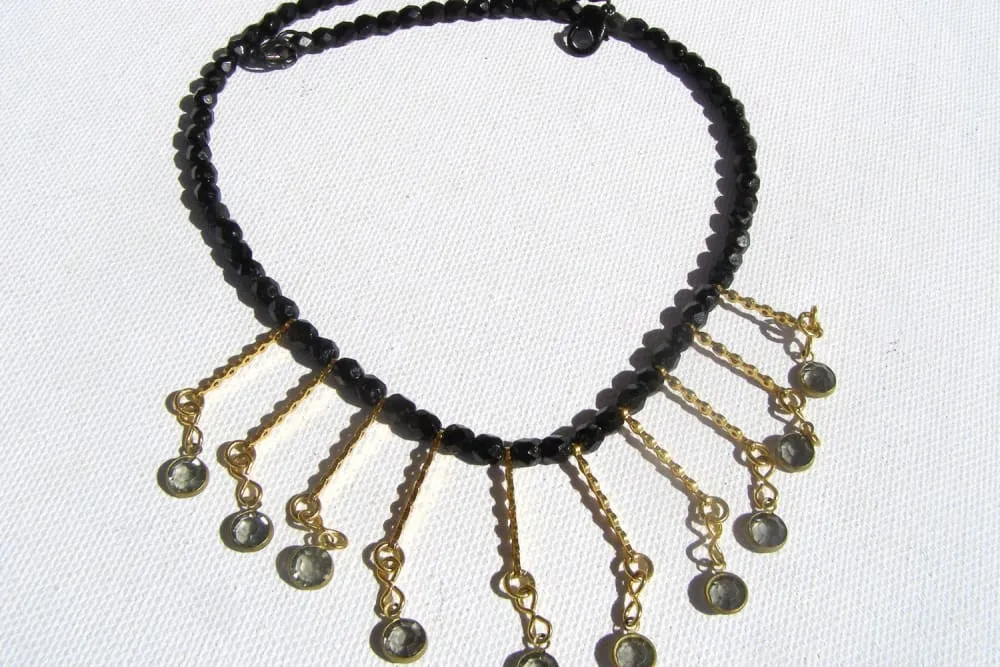 Black beaded necklace