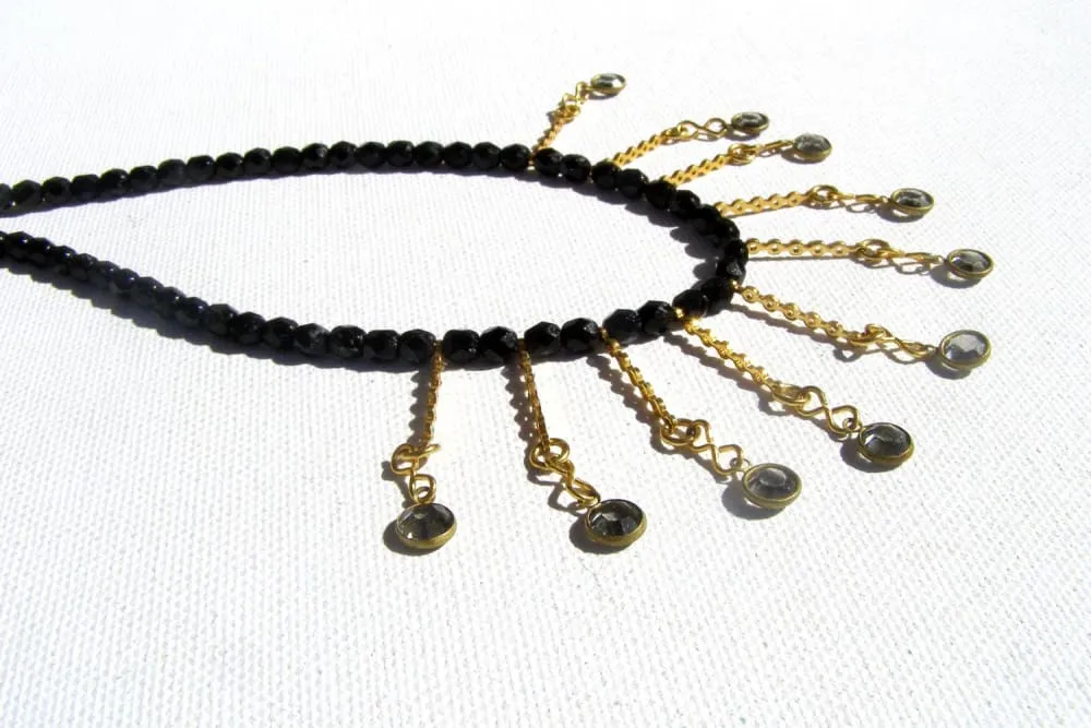 Black beaded necklace